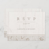 Invitation Carte Postale Mariage campagnard rustique en dentelle blanche RS (Devant / Derrière)