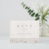 Invitation Carte Postale Mariage campagnard rustique en dentelle blanche RS (Debout devant)