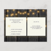 Invitation Carte Postale Mariage campagnard rustique tournesol bois RSVP (Dos)