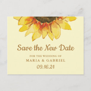 Invitation Carte Postale Mariage champêtre de tournesol rustique Enregistre