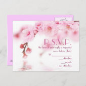 Invitation Carte Postale Mariage chinois rose fleur de cerisier sakura  (Devant / Derrière)