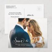 Invitation Carte Postale Mariage classique Enregistrer la date (Devant / Derrière)