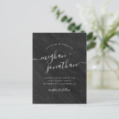 Invitation Carte Postale Mariage contemporain en marbre noir (Debout devant)
