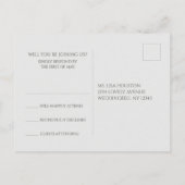 Invitation Carte Postale Mariage corail coeur RSVP (Dos)