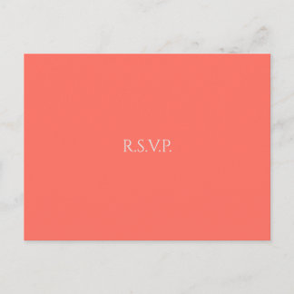 Invitation Carte Postale Mariage corail coeur RSVP