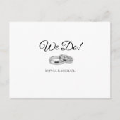 Invitation Carte Postale Mariage d'affaires blanc et noir RSVP - Po d'invit (Devant)