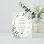 Invitation Carte Postale Mariage d'aquarelle Eucalyptus Foliage (Debout devant)