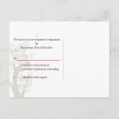 Invitation Carte Postale Mariage d'arbre vert d'olive terrestre RSVP (Dos)