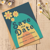 Invitation Carte Postale Mariage d'arche moderne Retro Daisy