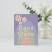 Invitation Carte Postale Mariage d'arche moderne Retro Daisy (Debout devant)