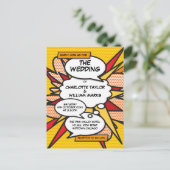 Invitation Carte Postale Mariage d'art moderne de la bande dessinée (Debout devant)