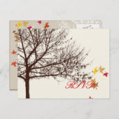 Invitation Carte Postale Mariage de automne RSVP PixDezines (Devant / Derrière)