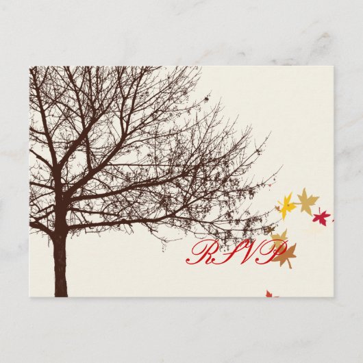 Invitation Carte Postale Mariage de automne RSVP PixDezines (Devant)