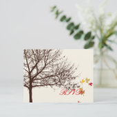 Invitation Carte Postale Mariage de automne RSVP PixDezines (Debout devant)