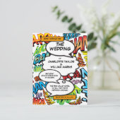 Invitation Carte Postale Mariage de bande dessinée moderne (Debout devant)