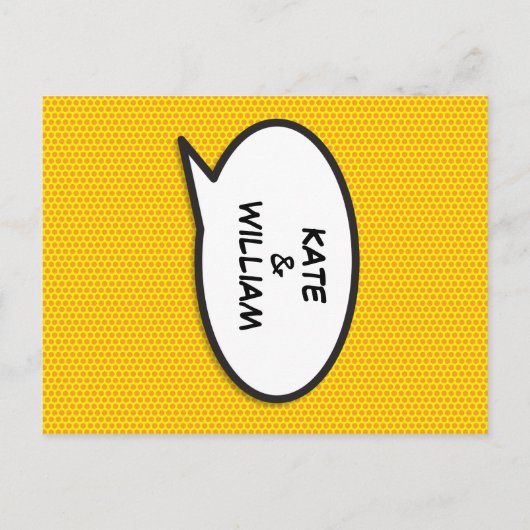 Invitation Carte Postale Mariage de BD moderne simple (Dos)