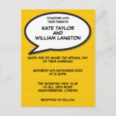 Invitation Carte Postale Mariage de BD moderne simple (Devant)