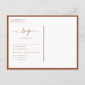 Invitation Carte Postale Mariage de calligraphie Whimsical de Terracotta (Dos)