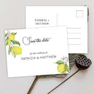 Invitation Carte Postale Mariage de citron d'été Enregistrer la date