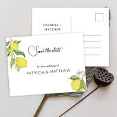 Invitation Carte Postale Mariage de citron d'été Enregistrer la date