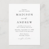 Invitation Carte Postale Mariage de code QR noir et blanc moderne (Devant)