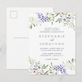 Invitation Carte Postale Mariage de couronnes florales à la Wisteria (Devant / Derrière)