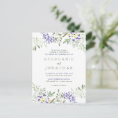 Invitation Carte Postale Mariage de couronnes florales à la Wisteria (Debout devant)