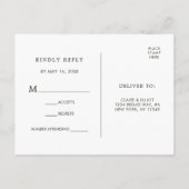 Invitation Carte Postale Mariage de feuillage d'aquarelle tropicale RSVP (Dos)