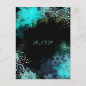 Invitation Carte Postale Mariage de Forêt Mystique Turquoise RSVP (Devant)
