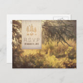 Invitation Carte Postale Mariage de forêt RSVP (Devant / Derrière)