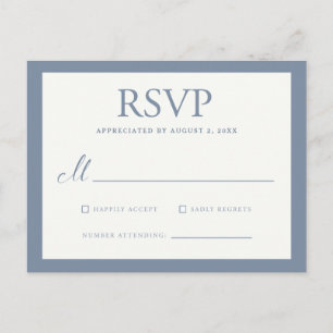 Invitation Carte Postale Mariage de grande frontière de base RSVP - Dusty B