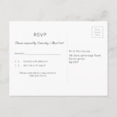 Invitation Carte Postale Mariage de l'ardoise 'Arbre' RSVP (Dos)