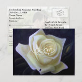 Invitation Carte Postale Mariage de peinture à la rose blanche Inviter RSVP (Devant / Derrière)