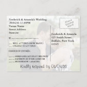 Invitation Carte Postale Mariage de peinture à la rose blanche Inviter RSVP (Dos)