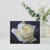 Invitation Carte Postale Mariage de peinture à la rose blanche Inviter RSVP (Debout devant)