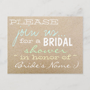 Invitation Carte Postale Mariage de plage/Invitations de douche nuptiale da