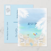 Invitation Carte Postale Mariage de plage RSVP (Devant / Derrière)