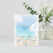 Invitation Carte Postale Mariage de plage RSVP (Debout devant)