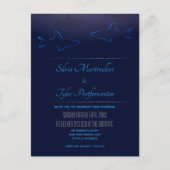 Invitation Carte Postale Mariage de requin bleu (Devant)