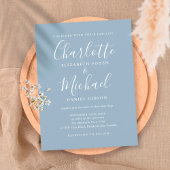 Invitation Carte Postale Mariage de script de signature bleu foncé