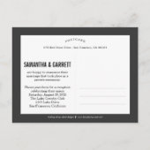 Invitation Carte Postale Mariage de script romantique - Noir (Dos)