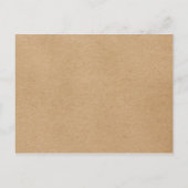 Invitation Carte Postale Mariage de script rustique Kraft (Dos)