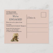 Invitation Carte Postale Mariage de Steampunk par le Fiançailles de mer (Dos)