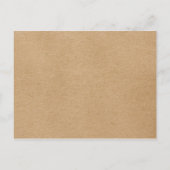 Invitation Carte Postale Mariage de style rustique Kraft Signature Script (Dos)