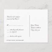 Invitation Carte Postale Mariage de style tableau de bord RSVP (Dos)