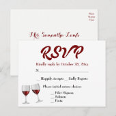 Invitation Carte Postale Mariage de Vins de Champagne RSVP Bourgogne (Devant / Derrière)