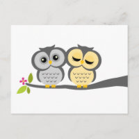 Mariage des Chouettes gris et jaunes