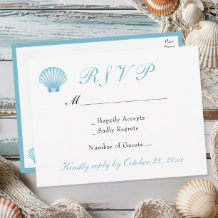 Invitation Carte Postale Mariage d'été romantique de la côte de Seashell RS