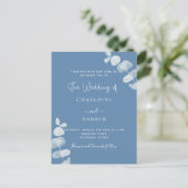 Invitation Carte Postale Mariage d'eucalyptus bleu poussiéreux (Debout devant)