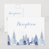 Invitation Carte Postale Mariage d'hiver aux flocons de neige en aquarelle  (Devant / Derrière)